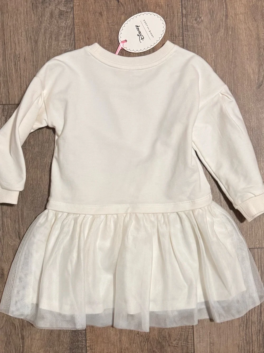 Janie and Jack White Dress with Yellow Pink and Blue Princess Prints